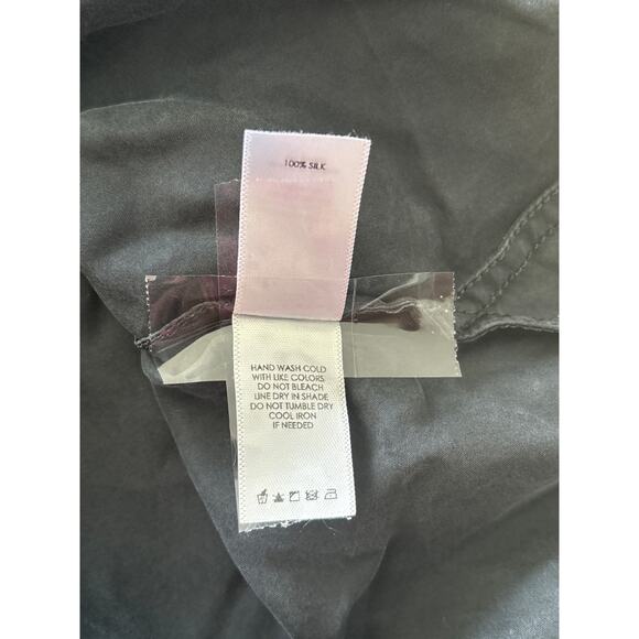 Unsubscribed Tunic Top Women's Small Black Silk Button Front Lightweight Flowy - Picture 6 of 10